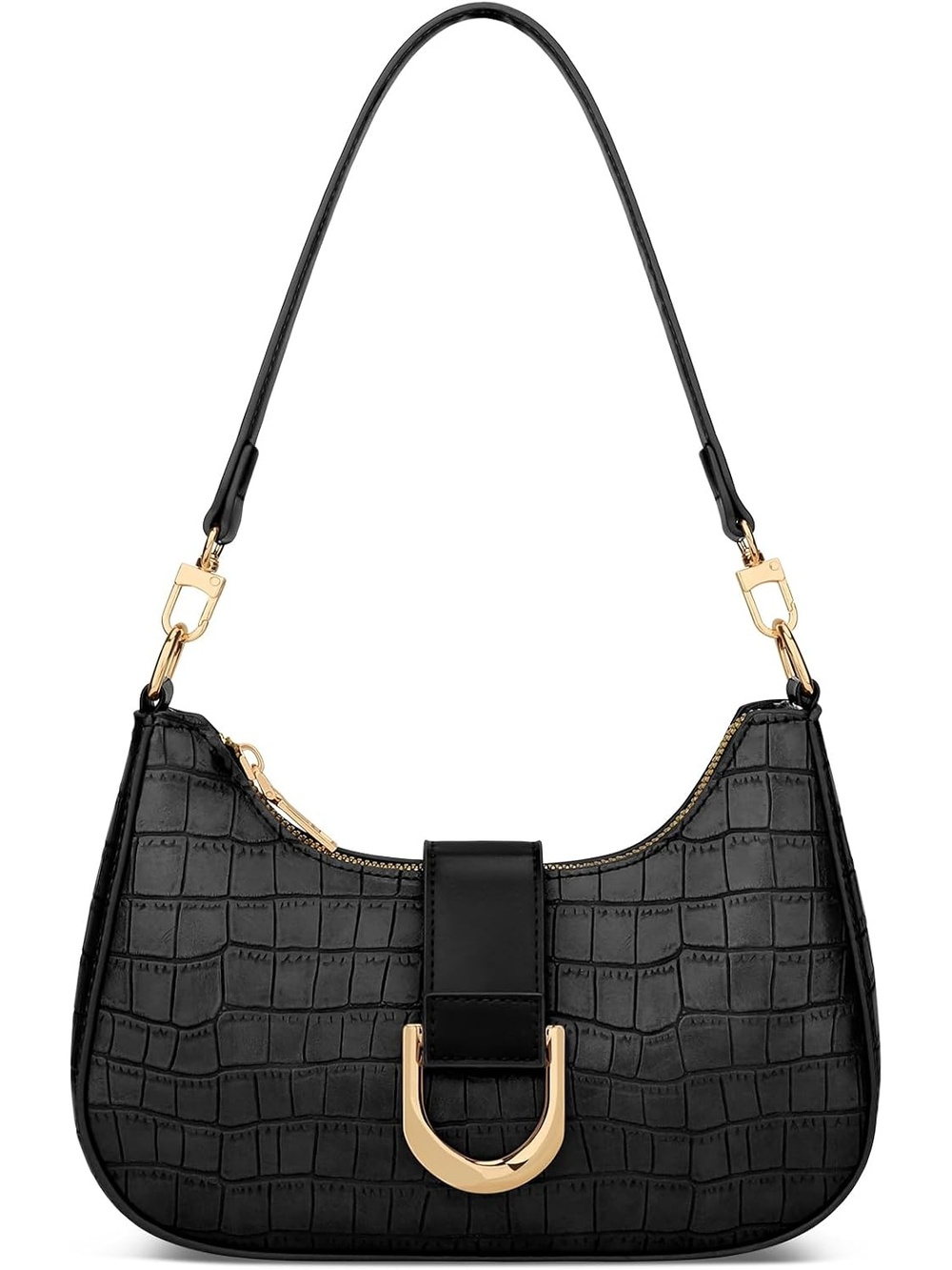 〽️ Women's Stone Black Vegan Leather Cute Purse Removable Strap Shoulder Bags